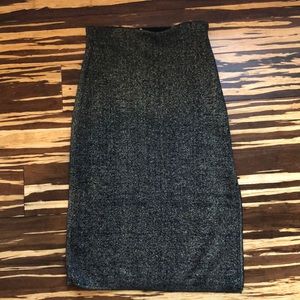 Black and gold pencil skirt